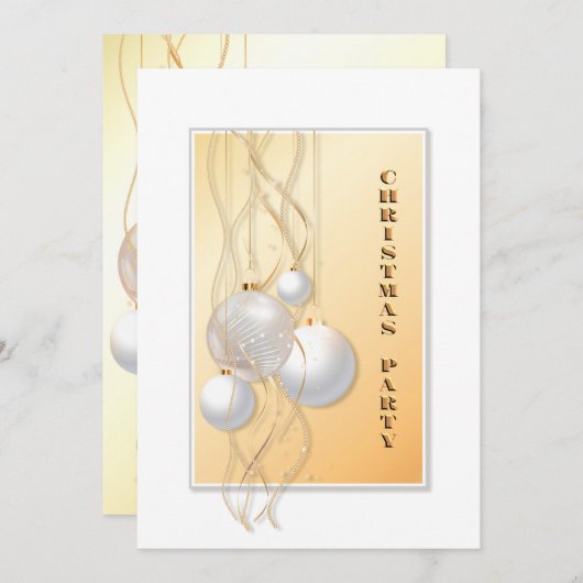 Moderne feestdag met gouden en witte kerst kaart (Voorkant / Achterkant)