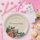Moderne feestdag met groen kerstfeest papieren bordje (Feest)