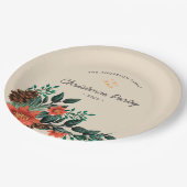 Moderne feestdag met groen kerstfeest papieren bordje (Gekanteld)