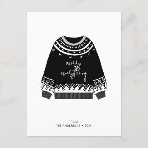 Moderne feestdag met kerstavond briefkaart