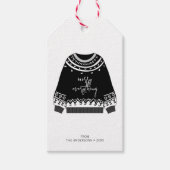 Moderne feestdag met kerstavond cadeaulabel (Voorkant)