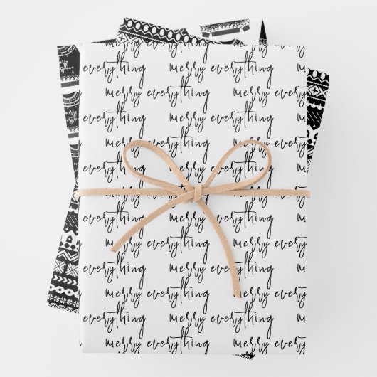 Moderne feestdag met kerstavond inpakpapier vel (In situ)