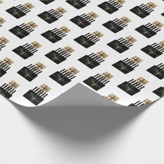 Moderne feestdag met kerstcadeau cadeaupapier (Hoek)