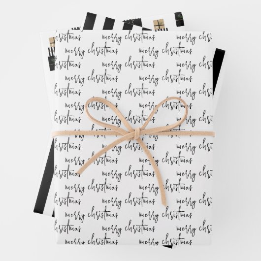Moderne feestdag met kerstcadeaus inpakpapier vel (In situ)