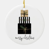 Moderne feestdag met kerstcadeaus keramisch ornament (Achterkant)