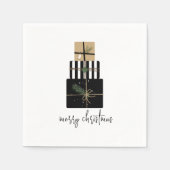 Moderne feestdag met kerstcadeaus servet (Voorkant)