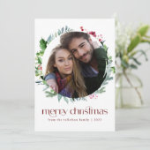 Moderne feestdag met kerstmis feestdagenkaart (Staand voorkant)