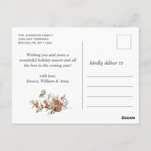 Moderne feestdag met prettige kerstfeestdag briefkaart (Achterkant)