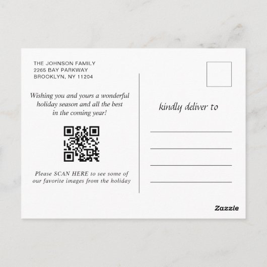 Moderne feestdag met prettige kerstfeestdag briefkaart (Achterkant)