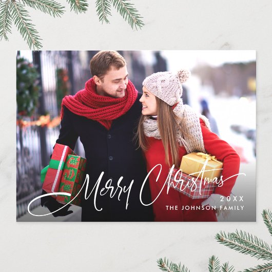 Moderne feestdag met prettige kerstfeestdag feestdagenkaart