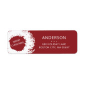 Moderne feestdag met rood retouradres etiket (Voorkant)