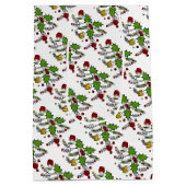 Moderne feestdag met roodgroene holbessen medium cadeauzakje (Achterkant)