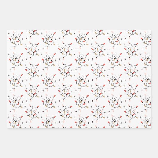 Moderne feestdag met vrolijke feestdagen en feeste inpakpapier vel (Voorkant 3)