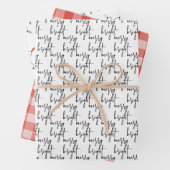 Moderne feestdag met vrolijke feestdagen en feeste inpakpapier vel (In situ)