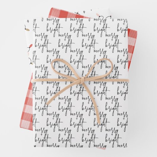 Moderne feestdag met vrolijke feestdagen en feeste inpakpapier vel (In situ)