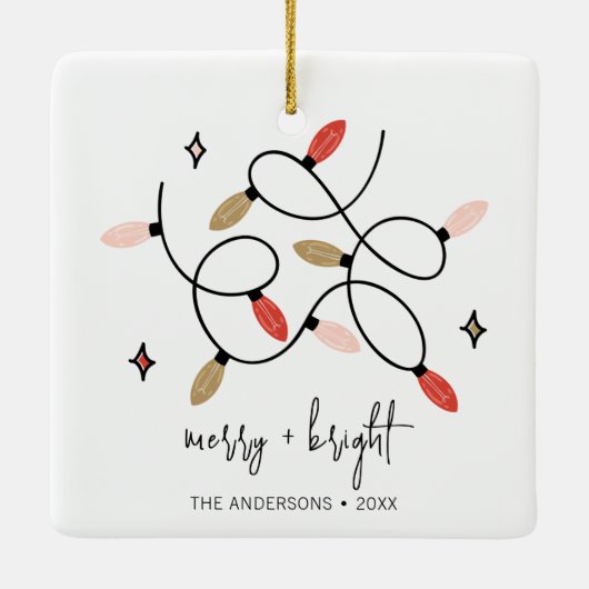 Moderne feestdag met vrolijke feestdagen en feeste keramisch ornament (Achterkant)