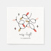 Moderne feestdag met vrolijke feestdagen en feeste servet (Voorkant)