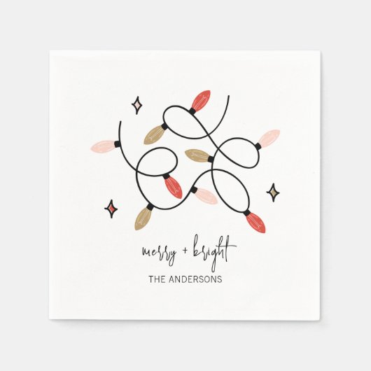 Moderne feestdag met vrolijke feestdagen en feeste servet (Voorkant)