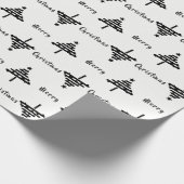 Moderne feestdag met zwarte kerstbomen cadeaupapier (Hoek)