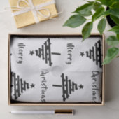 Moderne feestdag met zwarte kerstbomen tissuepapier (Geschenk)