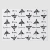 Moderne feestdag met zwarte kerstbomen tissuepapier (Voorkant)