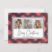 Moderne feestdag met zwarte kerstfeestdag feestdagenkaart (Voorkant)