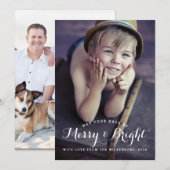 Moderne feestdag twee fotokaart feestdagenkaart (Voorkant / Achterkant)