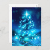 Moderne feestdag voor blauw kerstfeest briefkaart (Voorkant / Achterkant)