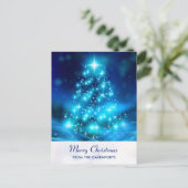 Moderne feestdag voor blauw kerstfeest briefkaart (Staand voorkant)