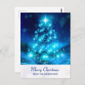 Moderne feestdag voor blauw kerstfeest briefkaart (Voorkant / Achterkant)