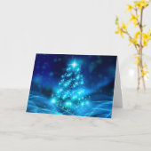 Moderne feestdag voor blauw kerstfeest kaart (Gele Bloem)