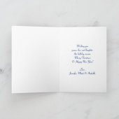 Moderne feestdag voor blauw kerstfeest kaart (Binnen)