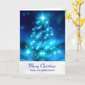 Moderne feestdag voor blauw kerstfeest kaart (Gele Bloem)