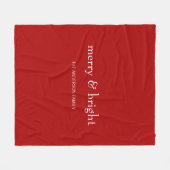 Moderne feestdag voor fijne kerst en heldere rode  fleece deken (Voorkant (Horizontaal))