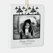 Moderne feestdag voor zwarte en witte foto's keramisch ornament (Rechts)
