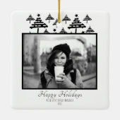 Moderne feestdag voor zwarte en witte foto's keramisch ornament (Achterkant)