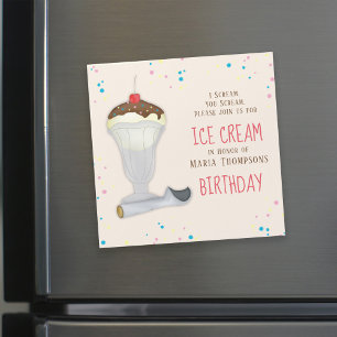Moderne feestdag — Whimsical Ice Cream Simple Magn