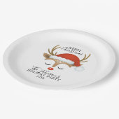 Moderne feestdag whimsical Reindeer kerstpapier Papieren Bordje (Gekanteld)