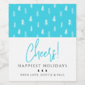 Moderne feestdagen juichen wijn etiket (Enkel label)