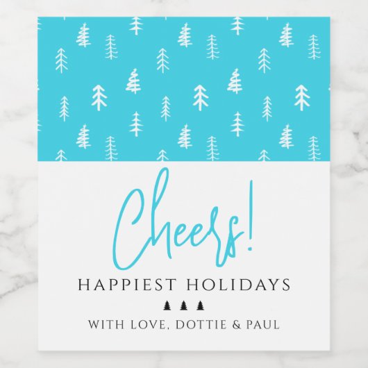 Moderne feestdagen juichen wijn etiket (Enkel label)