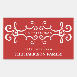 Moderne Feestdagen kerstcadeautjes Label met scrol