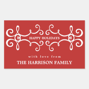 Moderne Feestdagen kerstcadeautjes Label met scrol