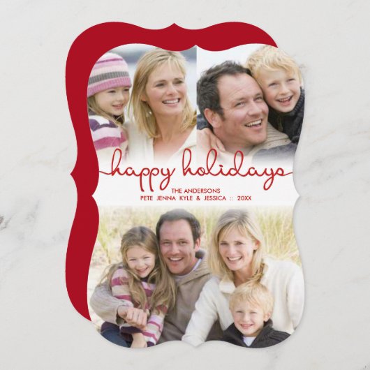 Moderne Feestdagen met de hand geletterd script Pl Feestdagenkaart (Voorkant / Achterkant)