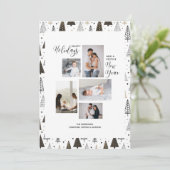 Moderne Feestdagen Nieuwjaar fotocollage met bomen Feestdagenkaart (Staand voorkant)