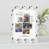 Moderne feestdagen Nieuwjaarsfoto Collage Handgete Feestdagenkaart (Staand voorkant)