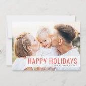 Moderne Feestdagen | Snoep Stripe kerstfoto Feestdagenkaart (Voorkant)