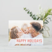 Moderne Feestdagen | Snoep Stripe kerstfoto Feestdagenkaart (Staand voorkant)