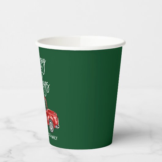 Moderne Feestdagen voor penseelscript: rood vracht Papieren Bekers (Links)