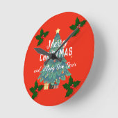 Moderne feestdagen voor vrolijke feestdagen ronde klok (Hoek)