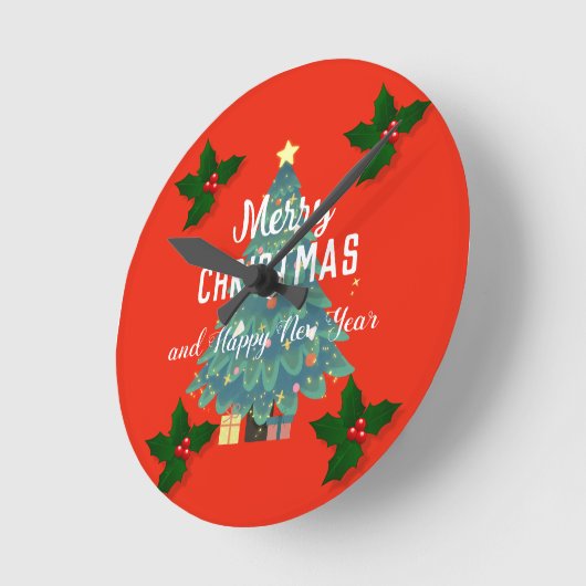 Moderne feestdagen voor vrolijke feestdagen ronde klok (Hoek)